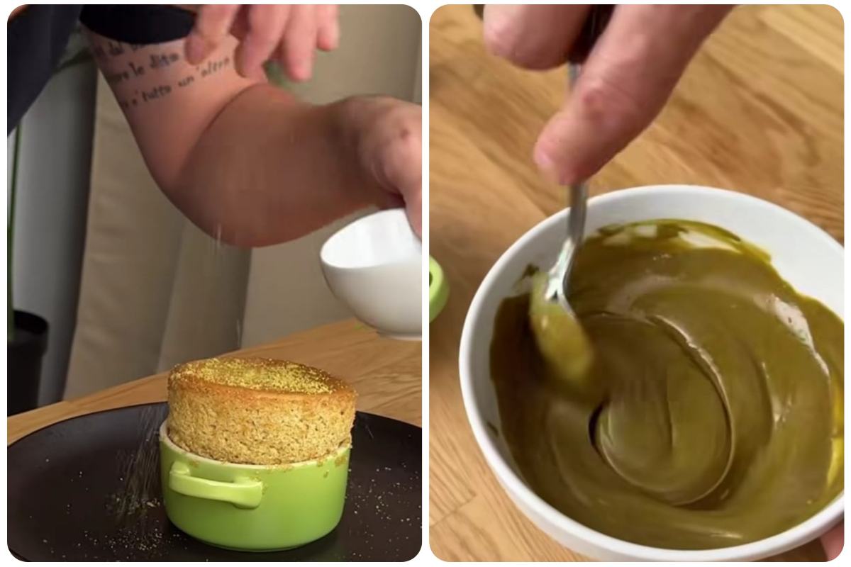 damiano carrara prepara soufflé al pistacchio